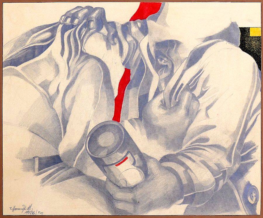 B. Hammerschmidt, ohne Titel, Mischtechnik, signiert, 1975-76.-image
