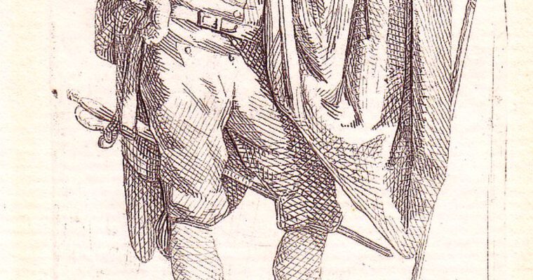 Johann Gottfried Schadow, der stehende Schauspieler, Radierung, 1784