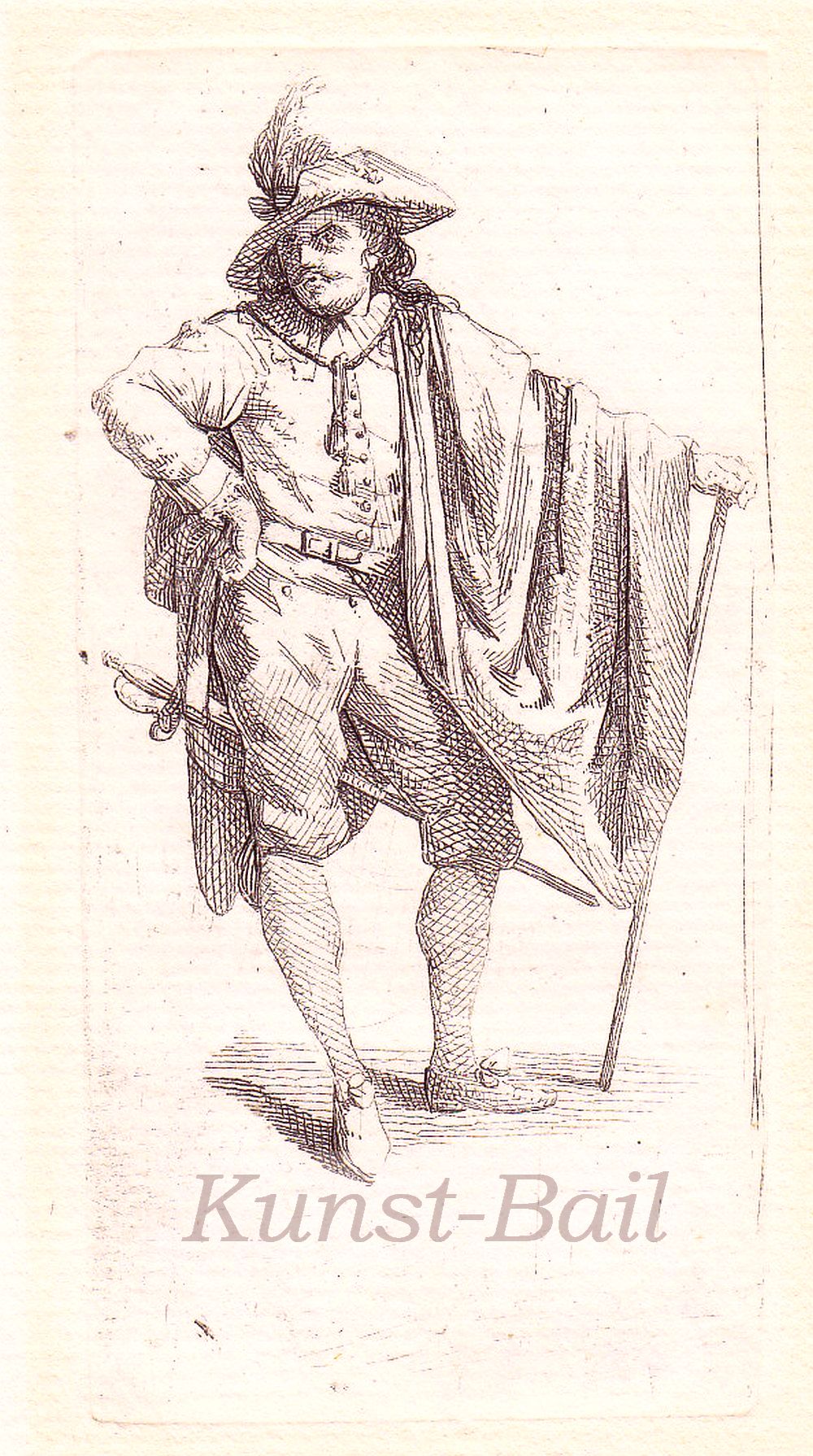 Johann Gottfried Schadow, der stehende Schauspieler, Radierung, 1784-image