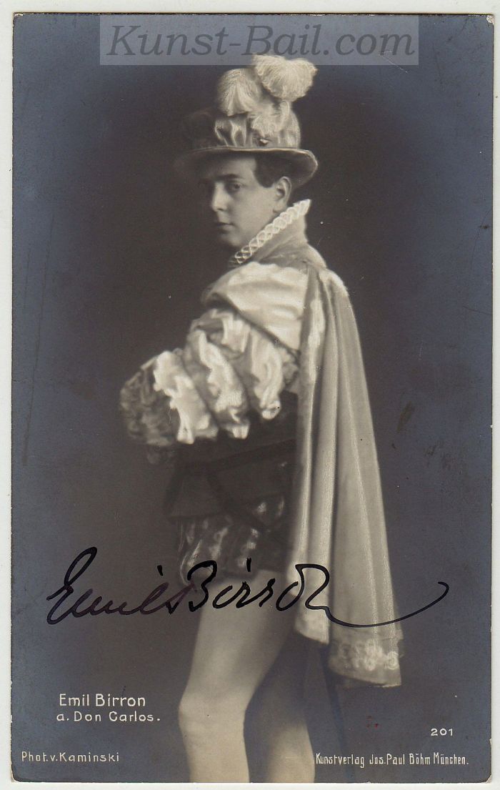 Emil Birron, Autogramm, um 1910-image