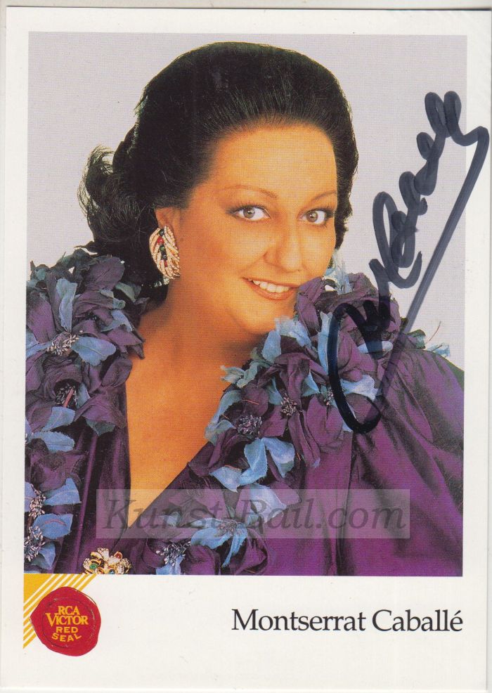 Monserrat Caballé, Autogramm auf Autogrammkarte-image