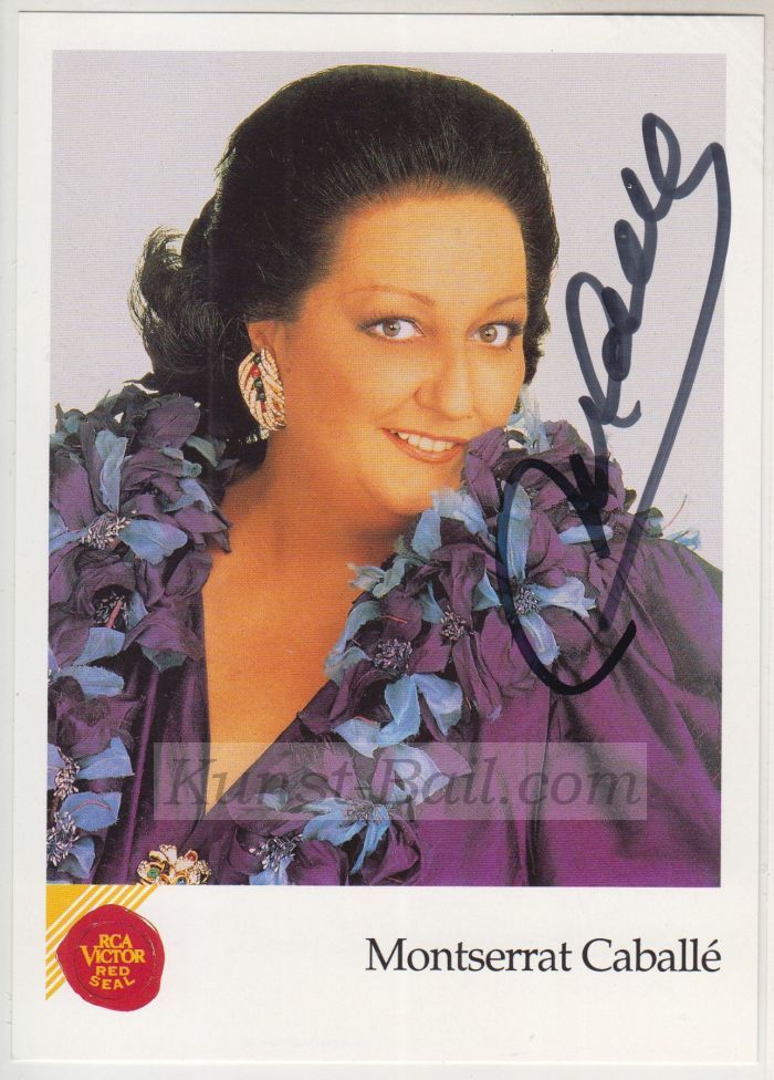 Monserrat Caballé, Autogramm auf Autogrammkarte-image