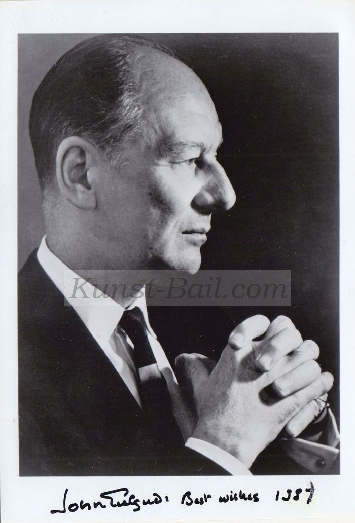 Sir John Gielgud, Autogramm, 1987-image