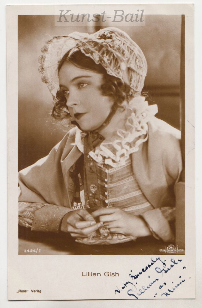 Lillian Gish, Autogramm, um 1926-image