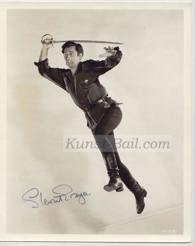 Stewart Granger, Autogramm auf Großfoto-image