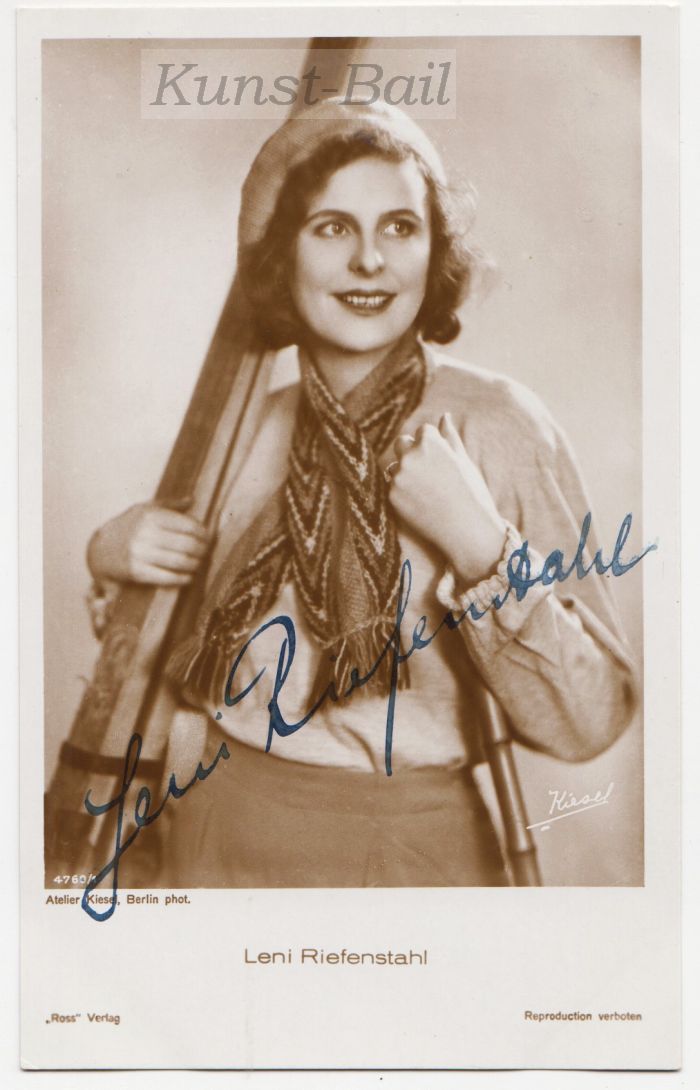 Leni Riefenstahl, Autogramm und Programmheft zum Film "Der Weisse Rausch" (1931), -image