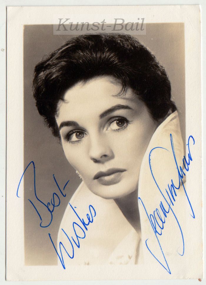 Jean Simmons, Autogramm auf Portraitfoto, um 1960-image