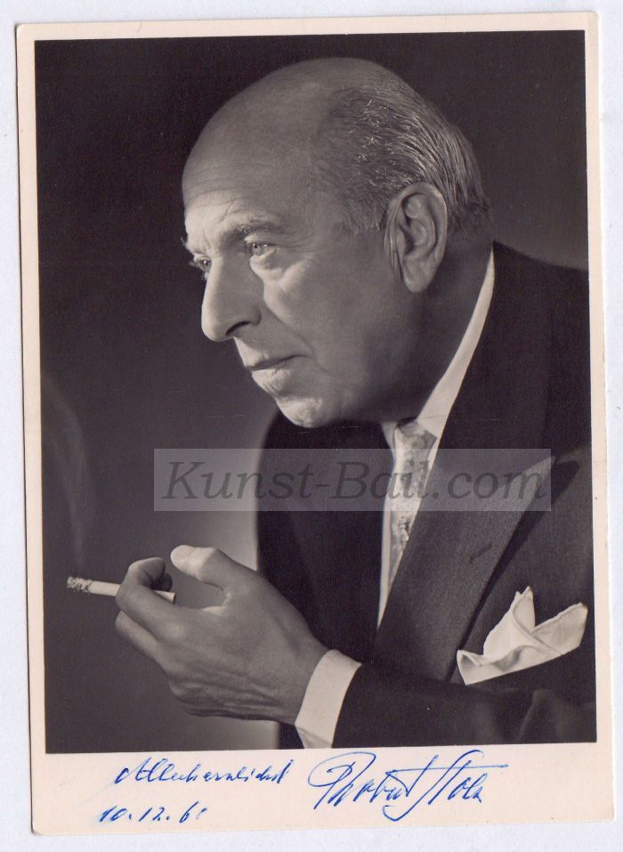 Robert Stolz, Autogramm auf Portraitfoto, 1961-image