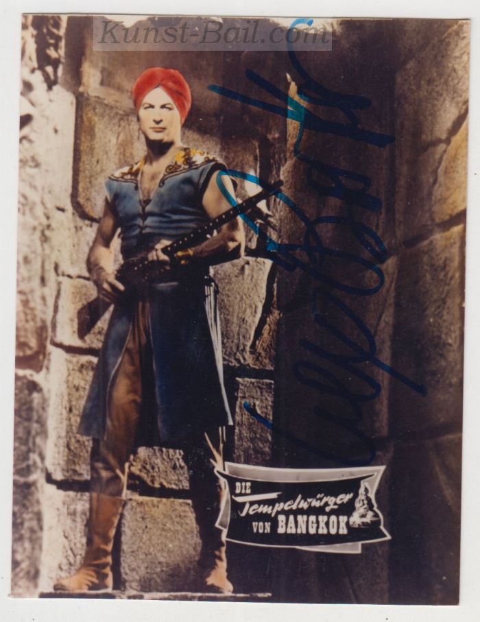 Lex Barker, Autogramm auf Foto-image
