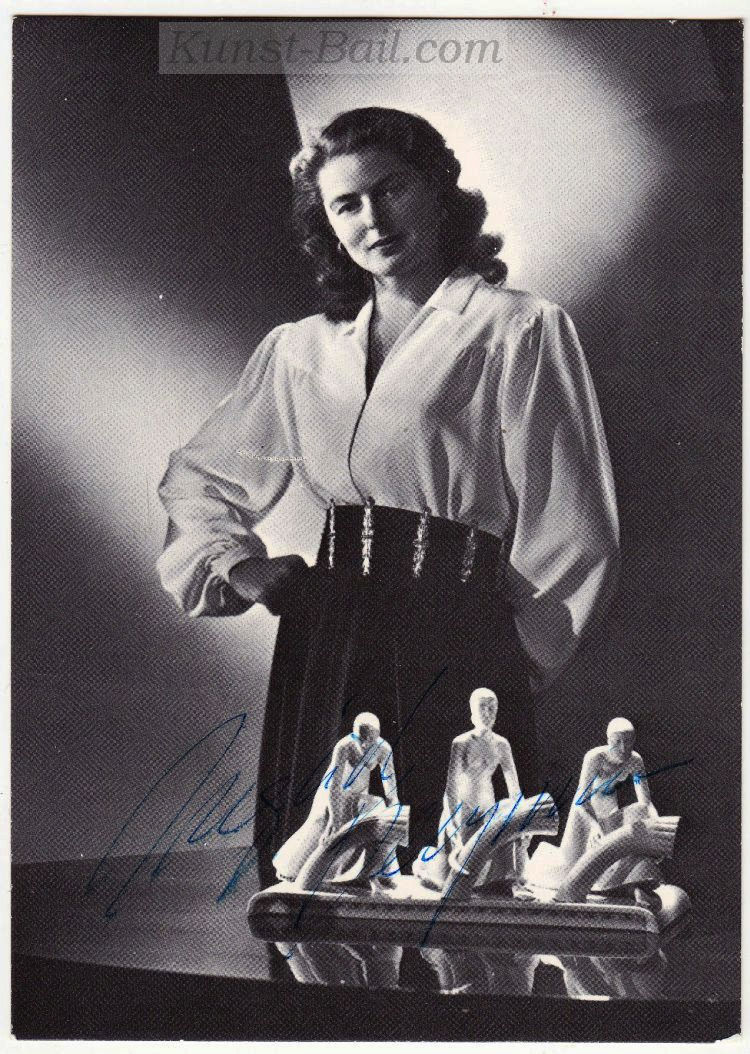 Ingrid Bergman, Autogramm auf Postkarte-image