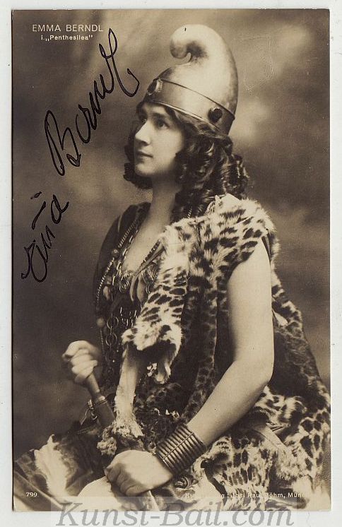 Emma Berndl (1877 - 1934), Autogramm, um 1910-image