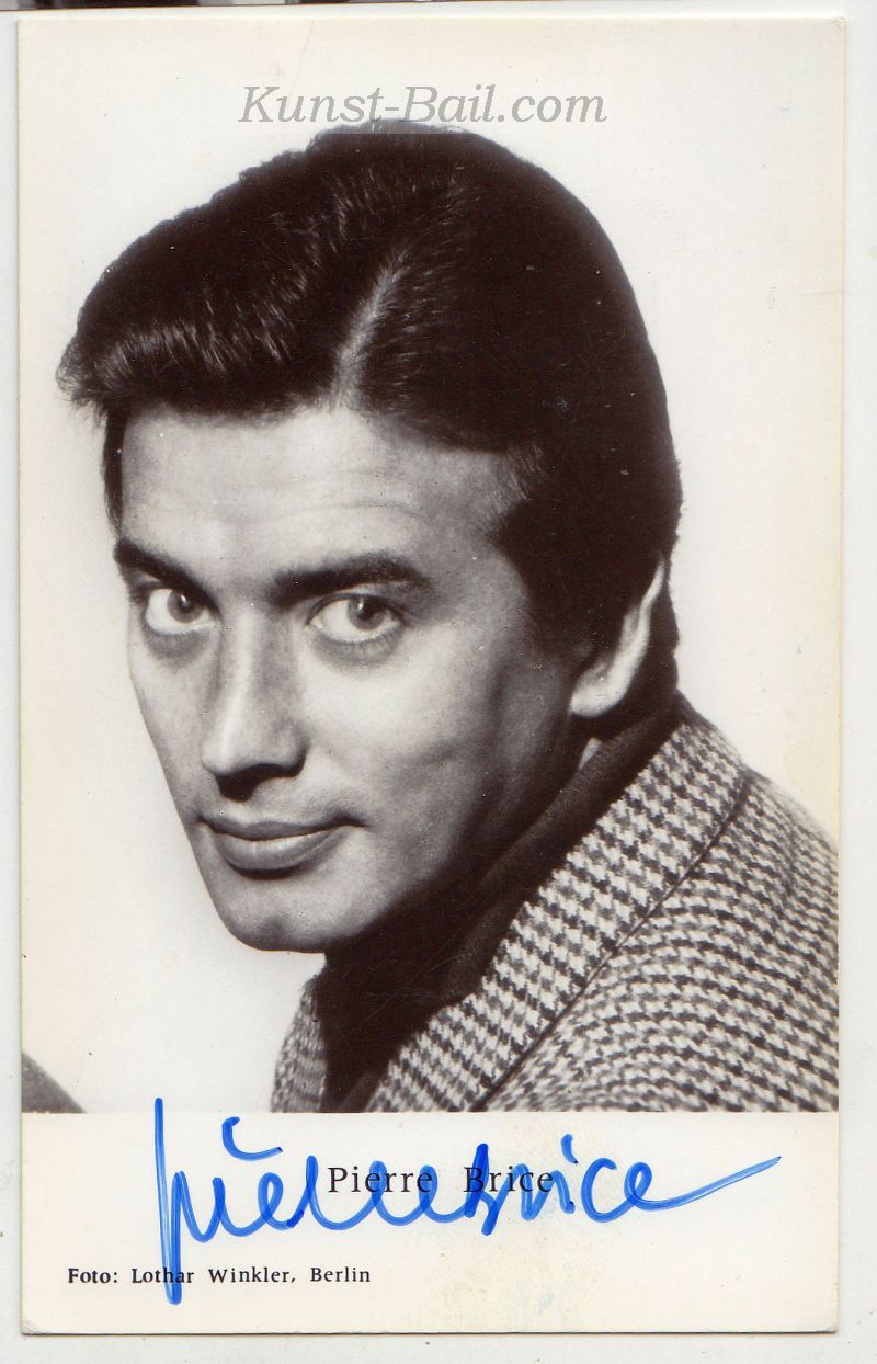 Pierre Brice, Autogramm auf Portraitfoto-image