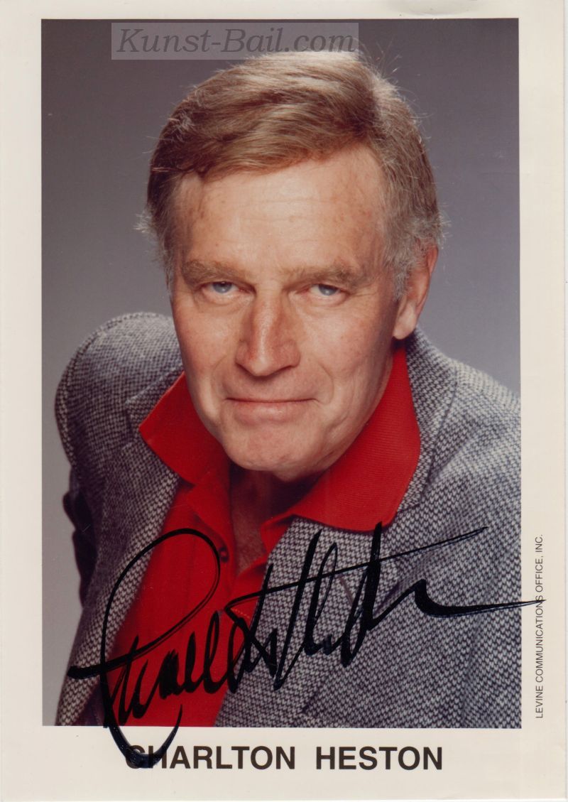 Charlton Heston, Autogramm auf Foto-image