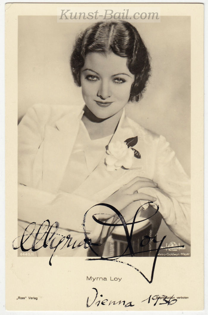 Myrna Loy, Autogramm, Wien 1936-image