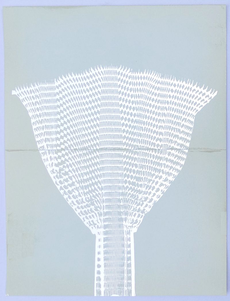 Heinz Mack, Silberfächer, Siebdruck, Aluminiumfolie auf Karton, Exemplar der unsignierten Ausgabe aus dem Katalog, gefaltet, limmitiert, 1972.-image