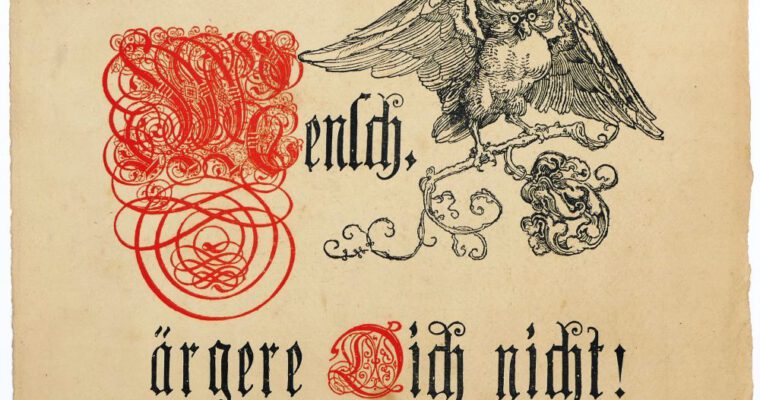Mensch ärgere dich nicht, Holzschnitt auf schwerem Bütten, 1881