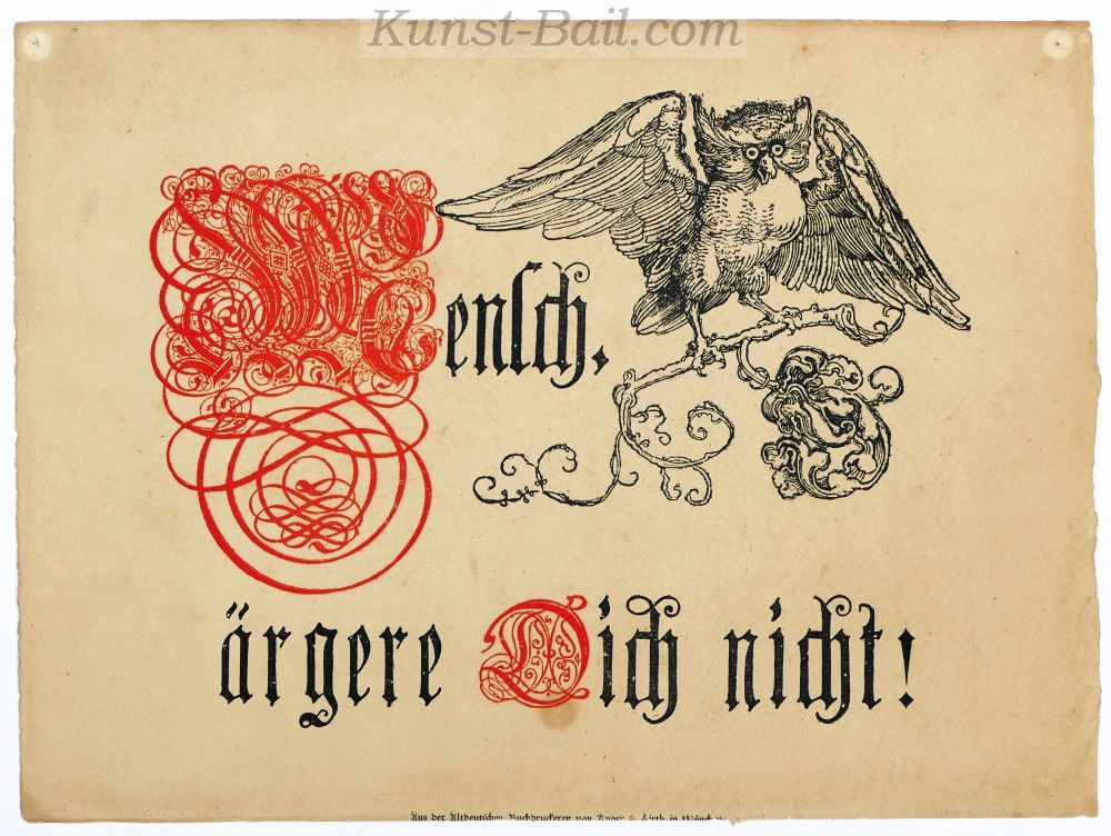 Mensch ärgere dich nicht, Holzschnitt auf schwerem Bütten, 1881-image