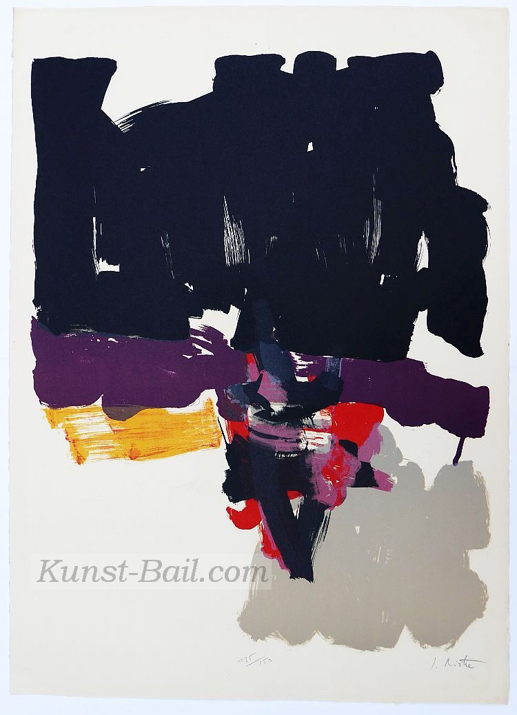Jean Miotte, o. T., Farblithographie auf Velin, signiert, nummeriert, 1970-image