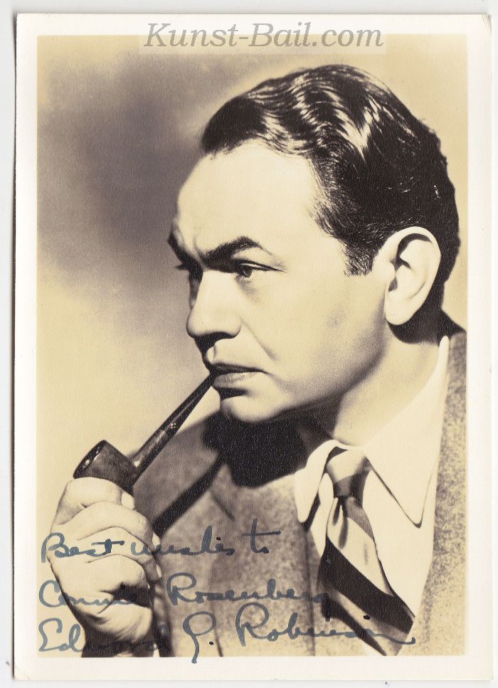 Edward G. Robinson, Autogramm auf Foto, 1950er-image