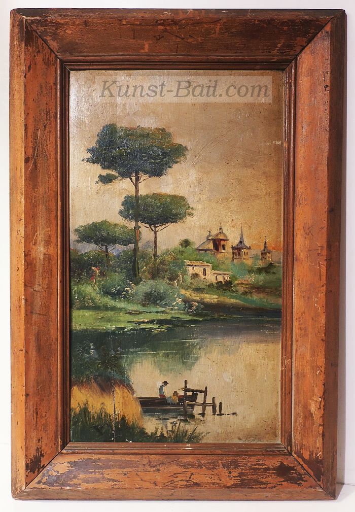 Unbekannter Künstler, mediterrane Szene, Öl auf Holz, um 1900/1930-image