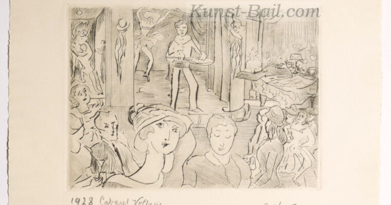 Paula Wimmer, 1928 Cabaret Voltaire, Radierung auf Bütten, signiert