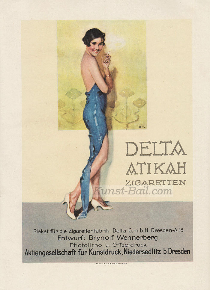 Werbegraphik: Delta Atikah Zigaretten, Kleinplakat, 1925-image