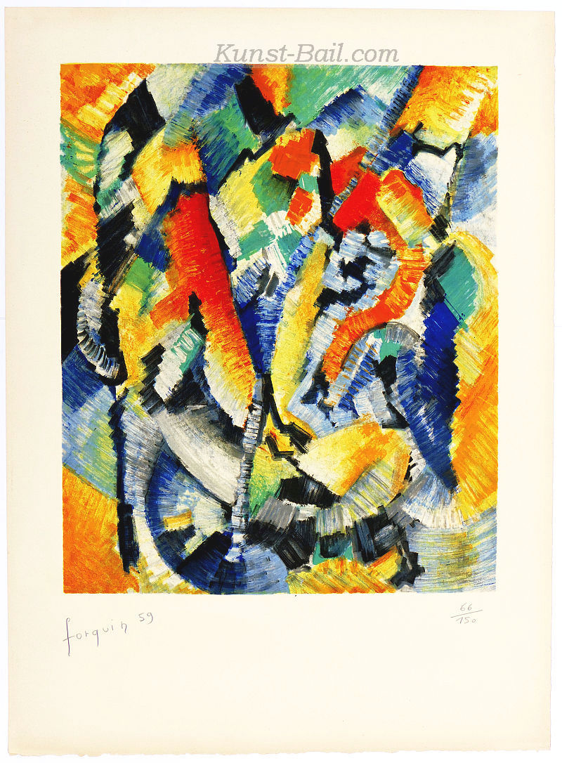 Jean-Claude Forquin, o.T., Farblithographie, signiert, nummeriert, 1959