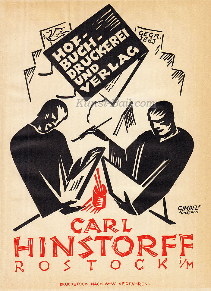 Werbegraphik: Verlag Carl Hinstorff, Rostock, Kleinplakat, 1924-image