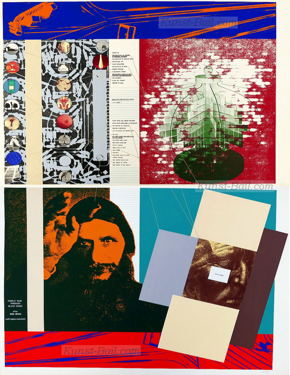 R. B. Kitaj, World ruin through black magic,  Sheet 1 & 2,  Farbserigraphien, signiert, nummeriert-image