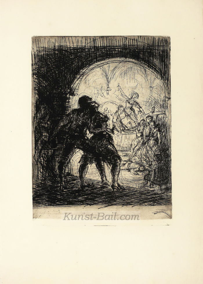 Helmut Lang, Bacchanal, Radierung, nicht signiert, 1947/48