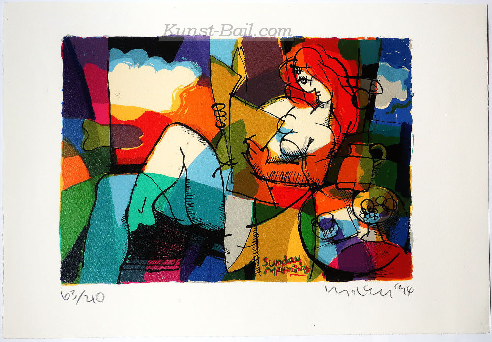 Michael Leu, Sunday Morning, Siebdruck, signiert, nummeriert