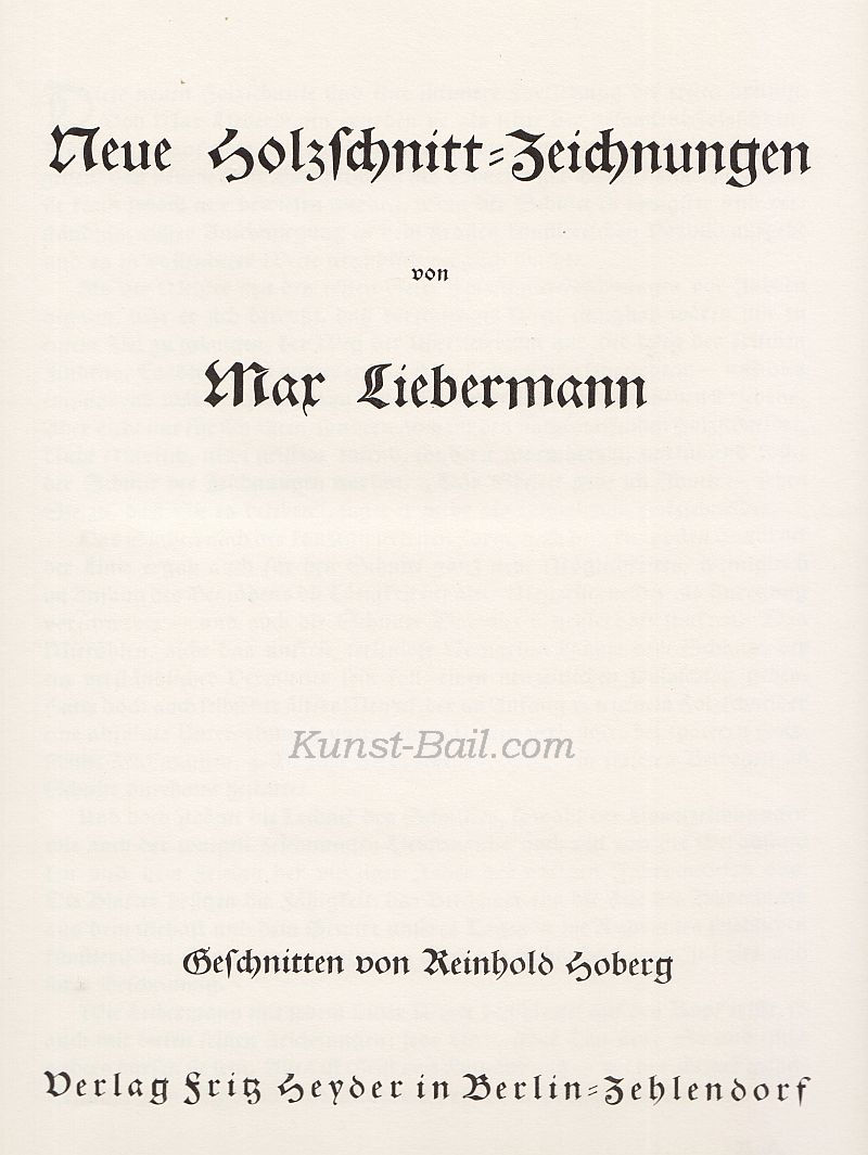 Max Liebermann, Neue Holzschnittzeichnungen, Berlin, Heyder um 1925-image