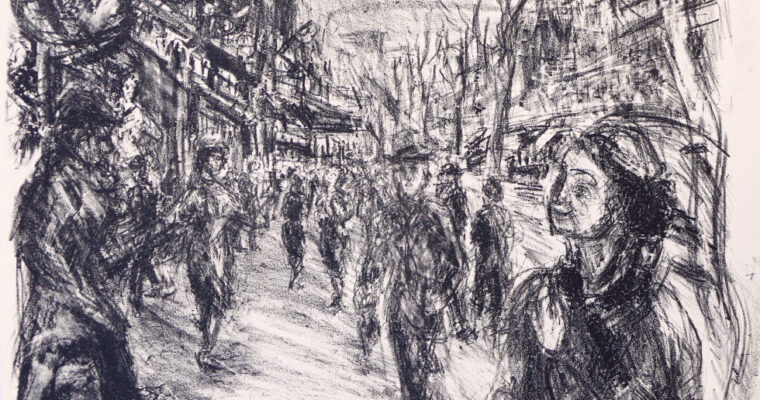 Robert Liebknecht, Pariser Straßenszene, Lithographie, signiert, nummeriert, um 1950