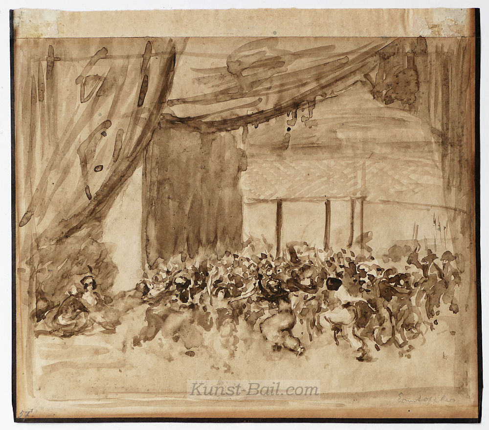 Ernst Oppler, Scheherazade, Sepiaskizze, signiert, um 1912/13-image