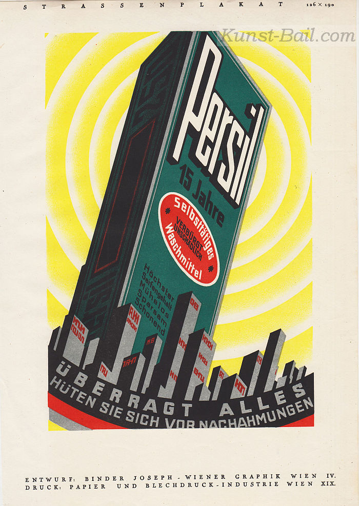 Werbegraphik: Persil - 15 Jahre, Kleinplakat, Lithographie, 1924-image