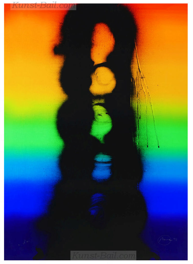 Otto Piene, Schwarze Walze, Farbserigraphie, 1972, signiert, EA-image