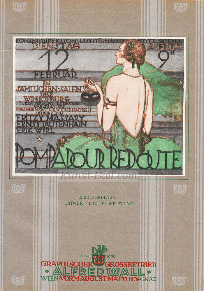Werbegraphik: Pompadour Redoute - Graphischer Großbetrieb Alfred Wall, Kleinplakat, 1924-image