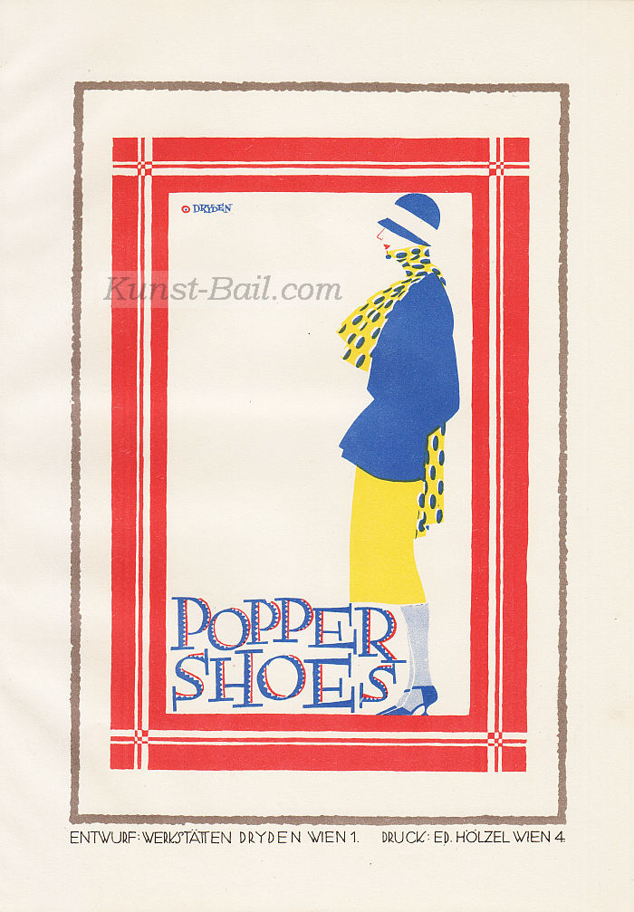 Werbegraphik: Popper Shoes, Kleinplakat, Lithographie, 1924-image