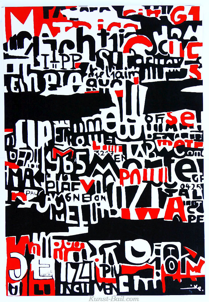Mike Rose, Paris Titivillus / ein ekphrastisches Gedicht von Linda Lanza, Siebdruck, signiert, 1980, EA