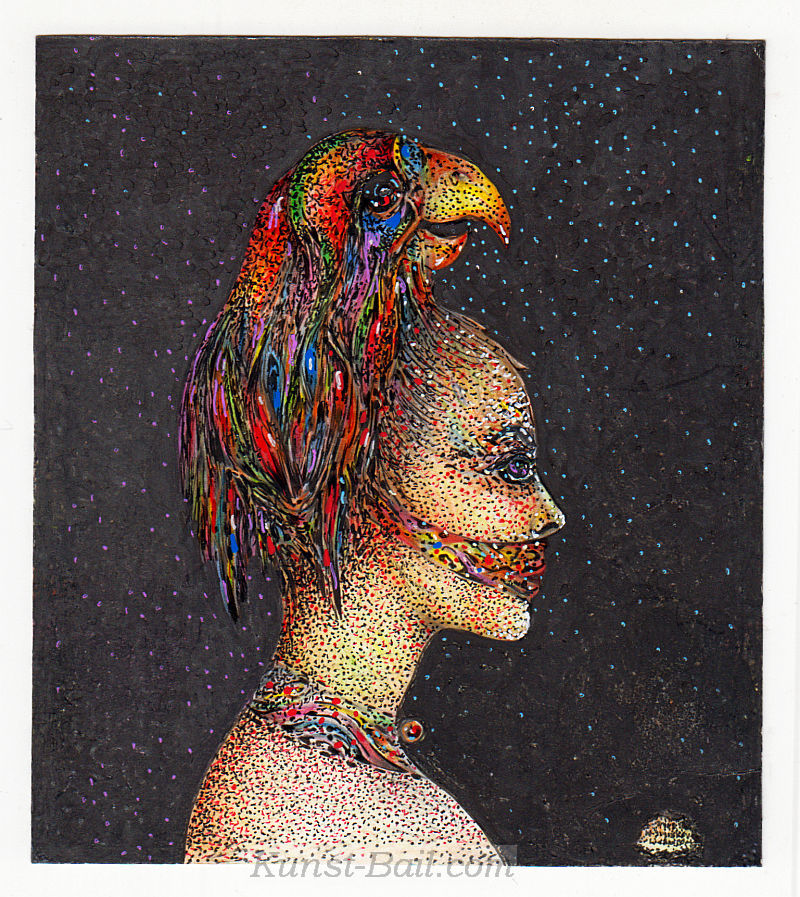 Szyszko Wladislaw, o.T., Papageienmensch, Mischtechnik, signiert, 2006-image
