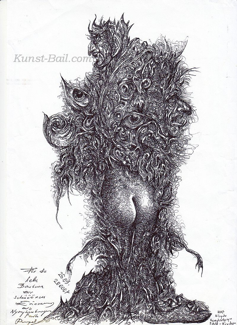 Szyszko Wladislaw, Zeichnung, Tuschestift, bezeichnet, signiert, Widmung, 2007-image