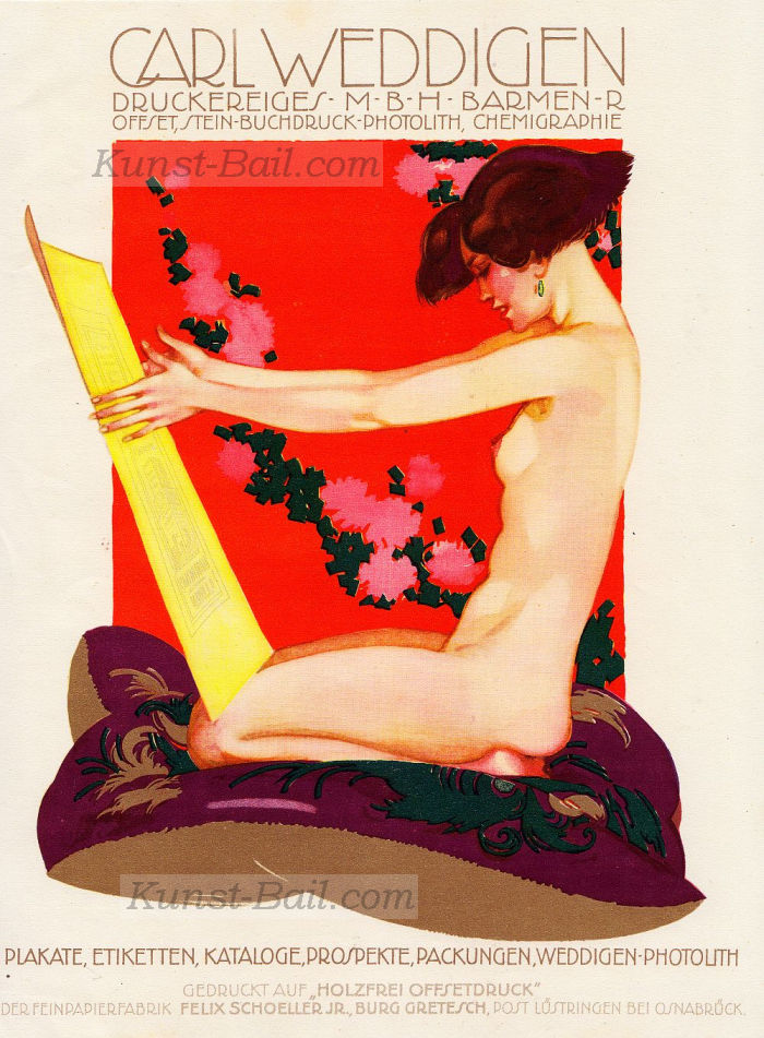 Werbegraphik: Carl Weddingen, Druckereigesellschaft, Kleinplakat, 1925-image