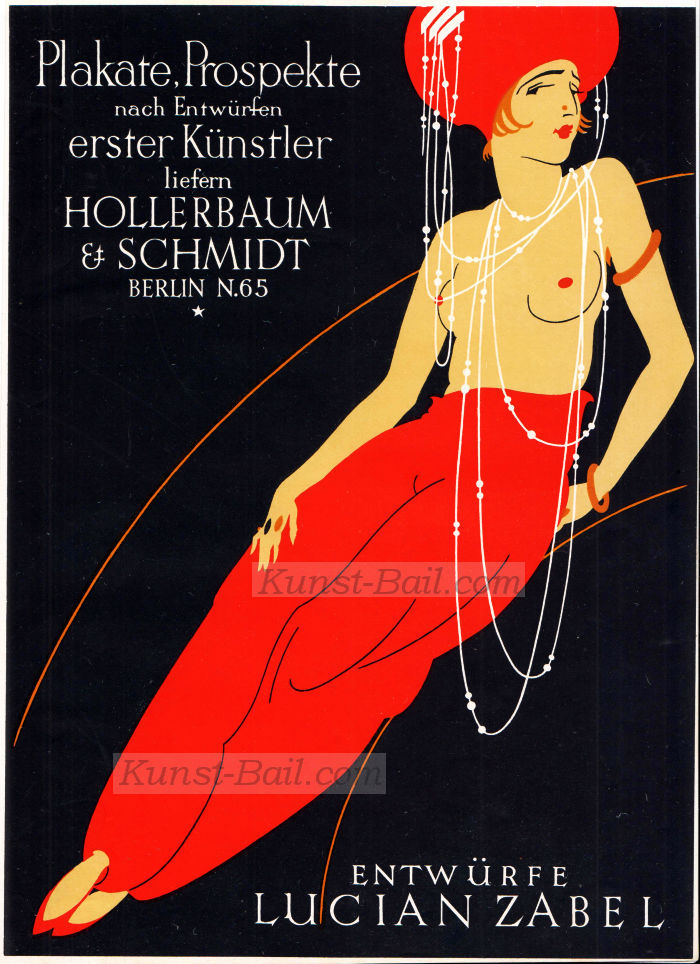 Werbegraphik: Lucian Zabel, Entwurf für Hollerbaum & Schmidt, Kleinplakat, 1926