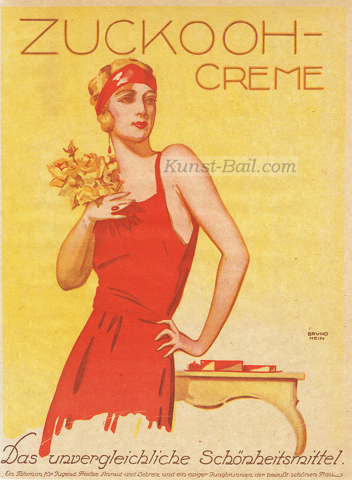 Werbegraphik: Zuckooh-Creme, das unvegleichliche Schönheitsmittel, Kleinplakat, 1925-image