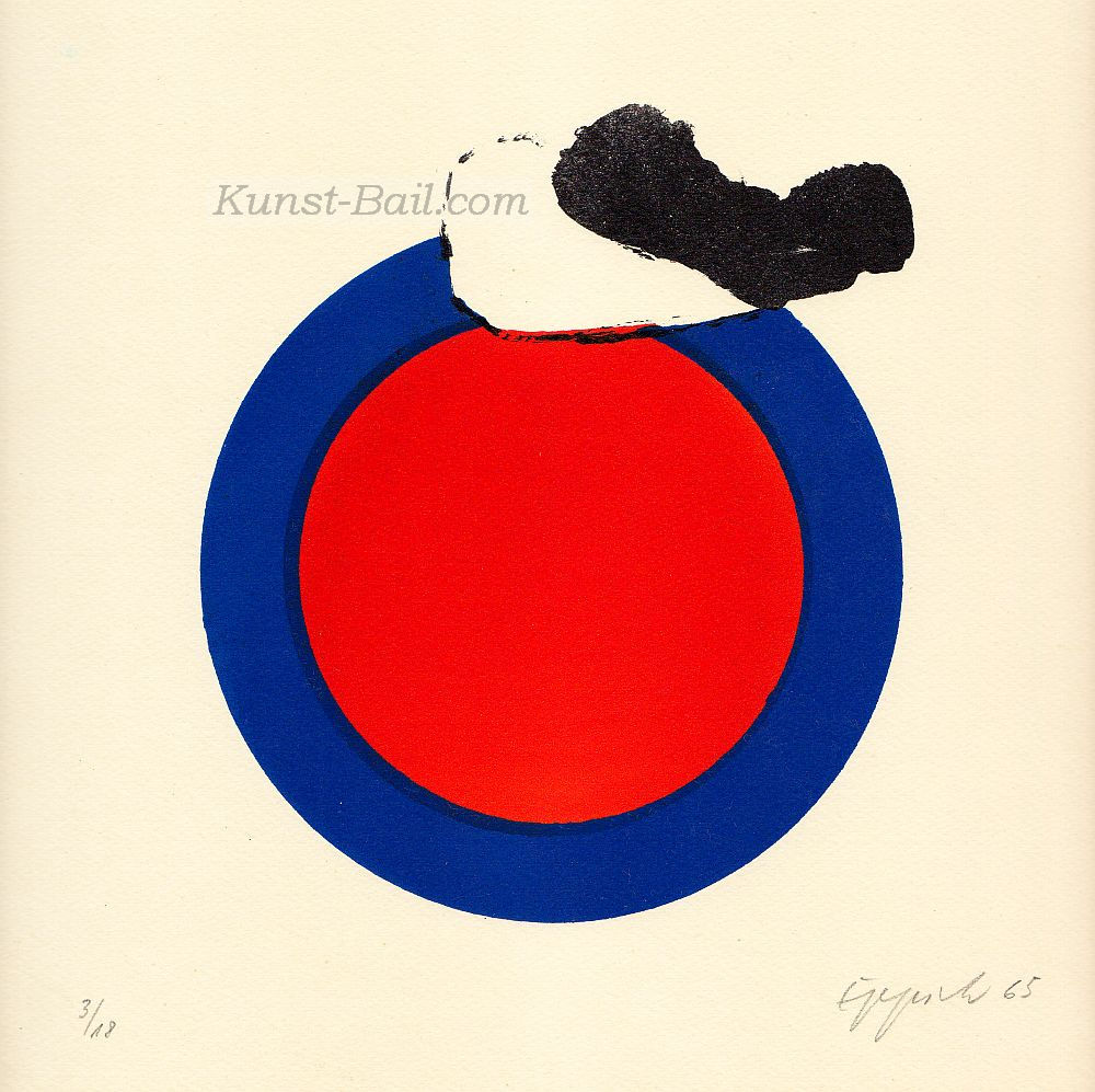 Egon Eppich, mit schwarz-weißer Wolke, Siebdruck, signiert, nummeriert, 1965