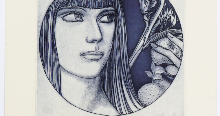 Ernst Fuchs, Aura (Eva Vignette), 1976, Radierung, signiert, nummeriert