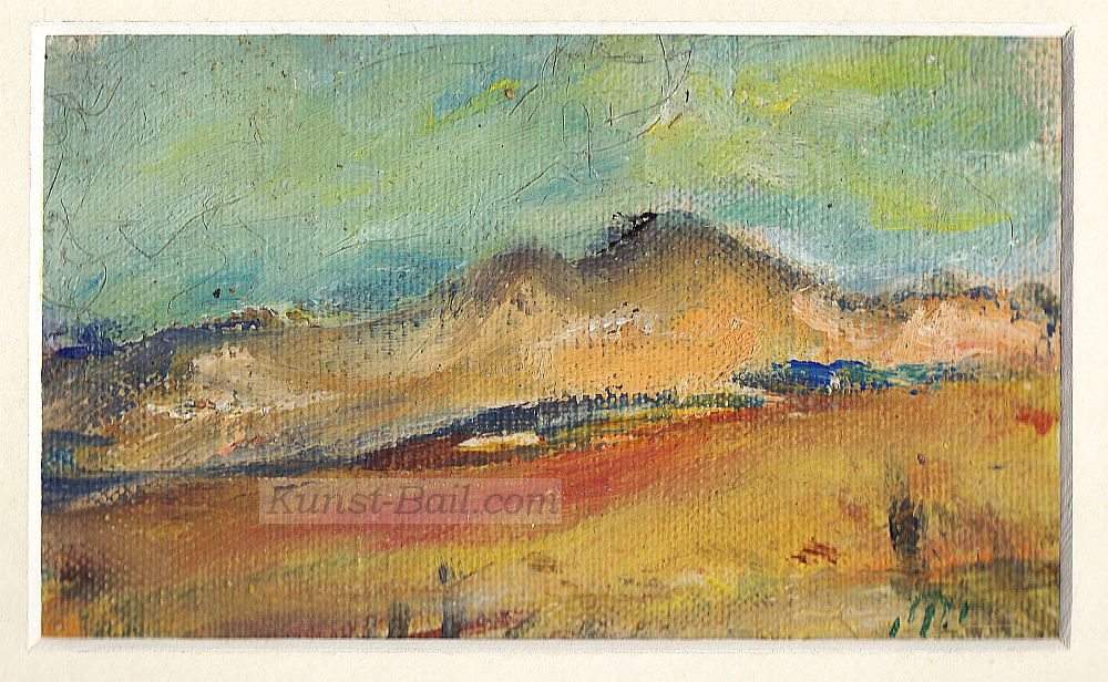 Issai Kulvianski, Landschaft, Ölminiatur auf Leinwand, Nachlassstempel-image