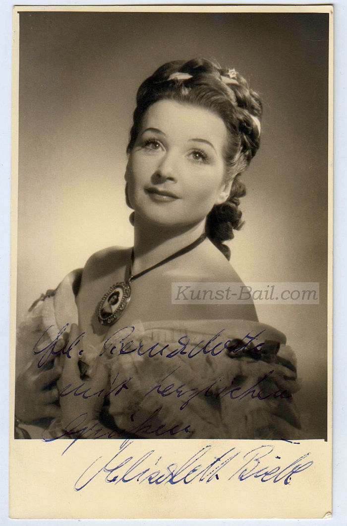 Elisabeth Biebl, Autogramm auf Bildpostkarte, 1953-image