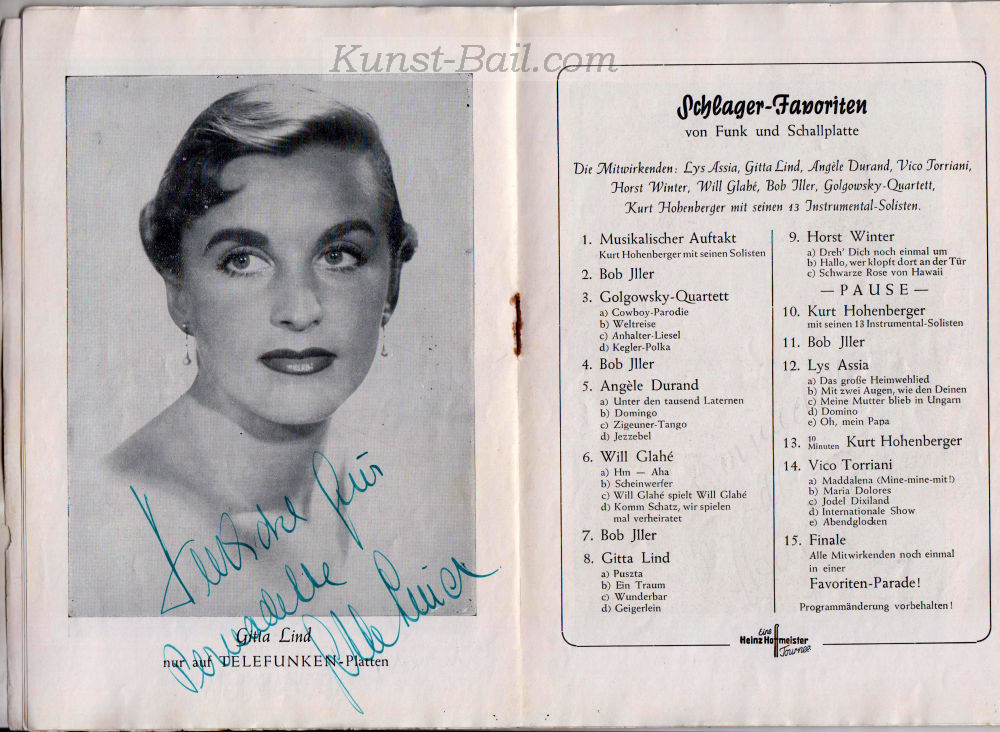 Deutscher Schlager, 7 Autogramme, 1952-image