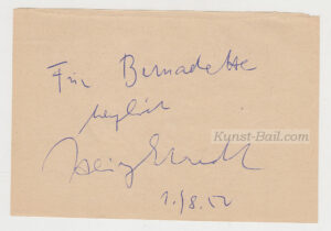Heinz Erhardt, Autogramm auf einem Albumblatt, München 1952-image